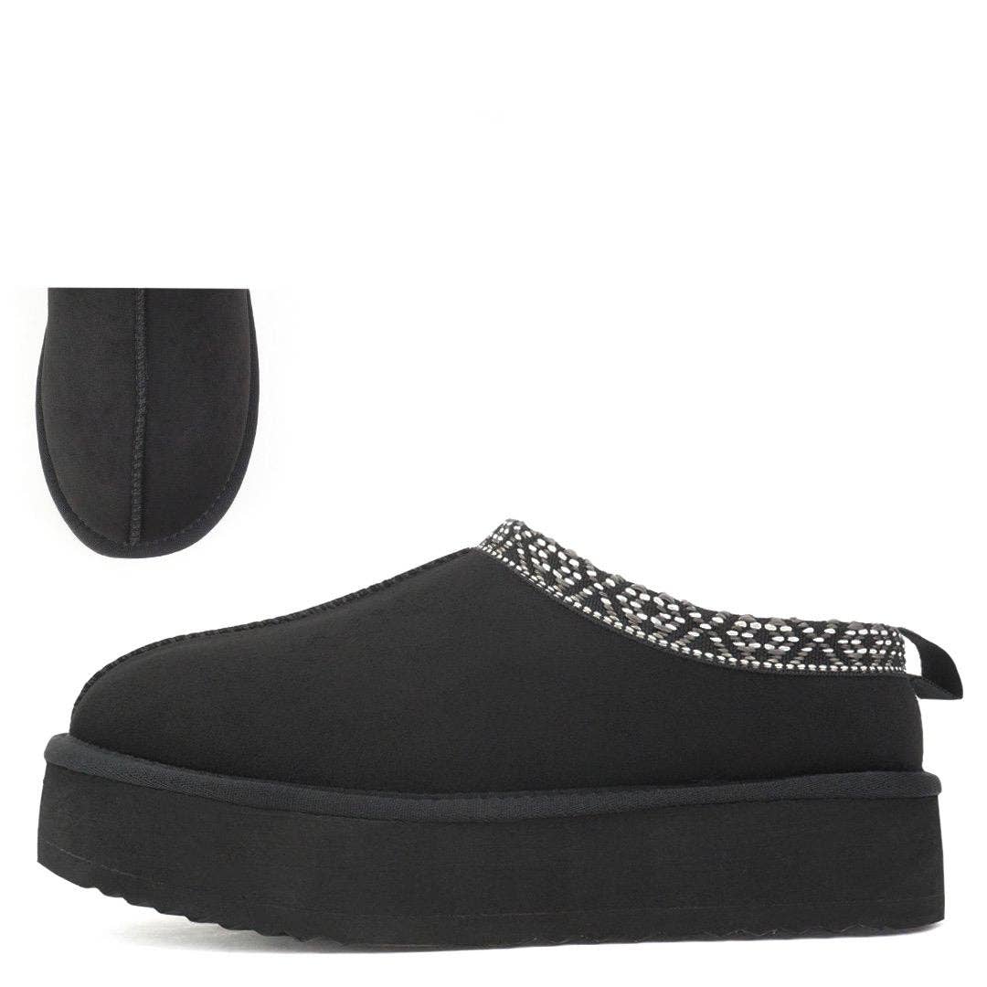 Soda EAGLE Women Platform Slipon Cozy Winter Snow Mules