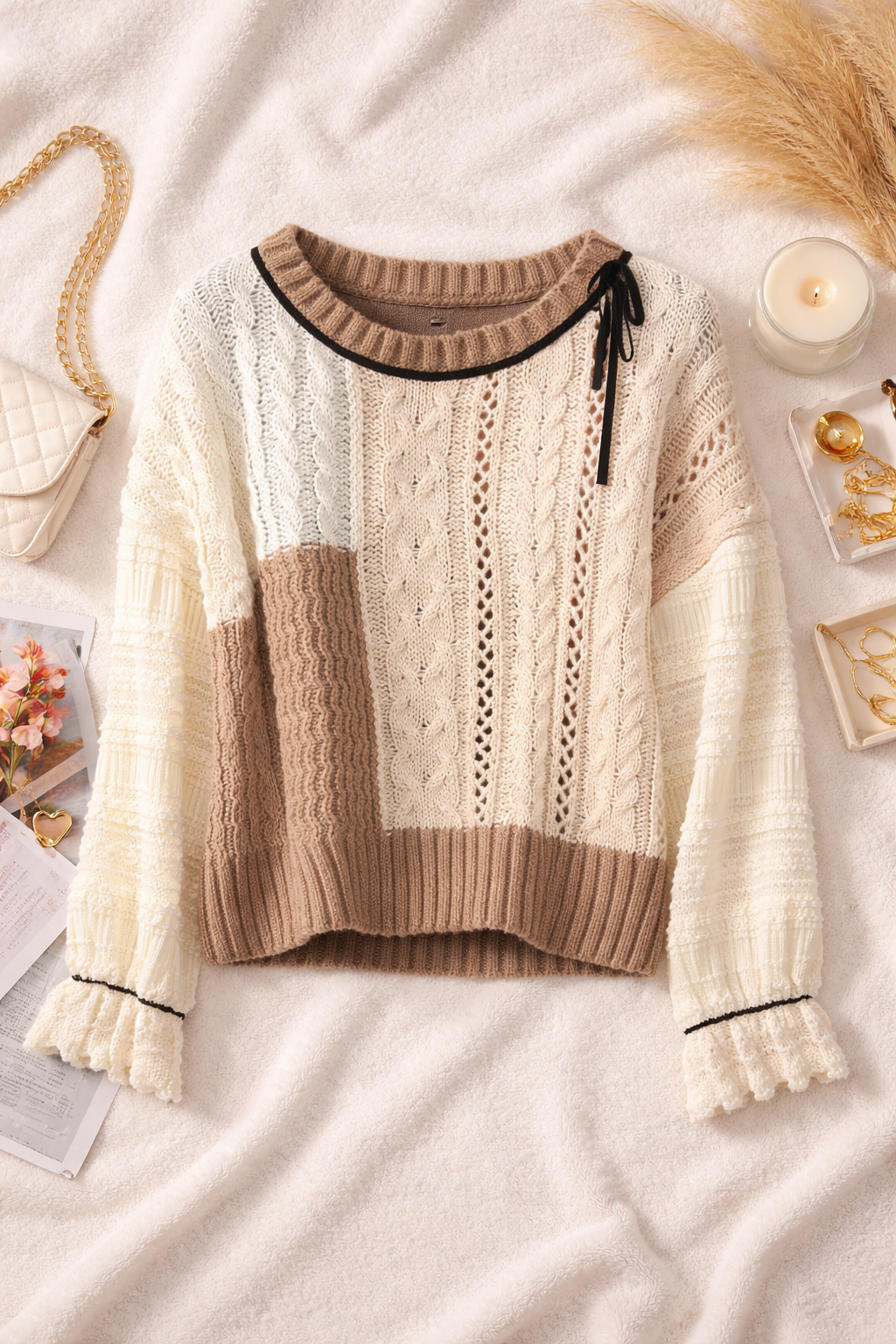 Lace Cropped Sweater