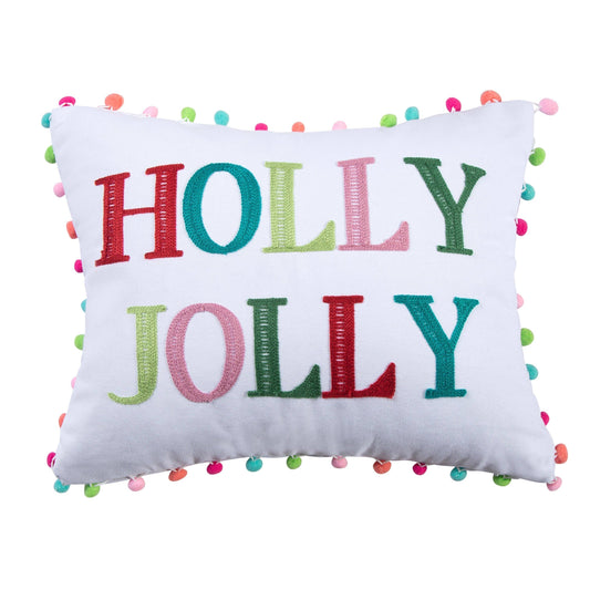 Holly Jolly Pom Pillow