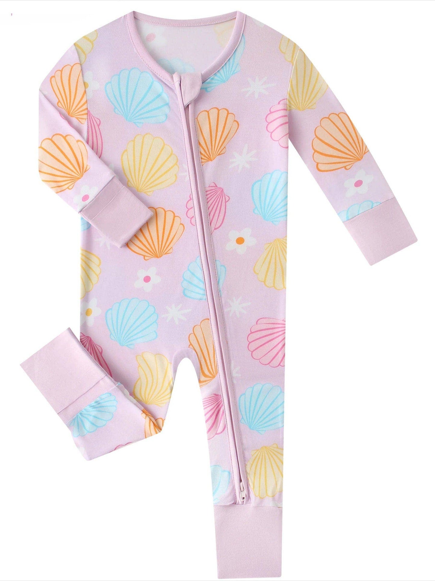 Pastel Seashell Bamboo Zippy Pajamas / Jammies