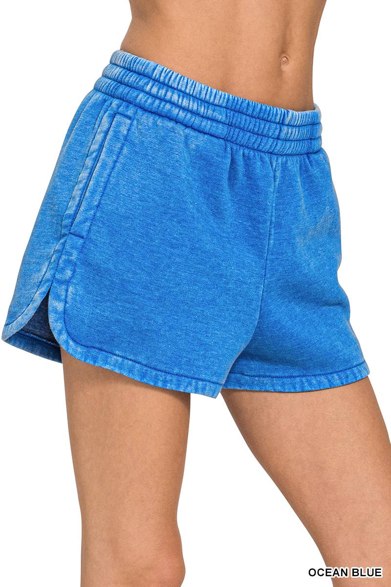 Acid Washed Dolphin Shorts