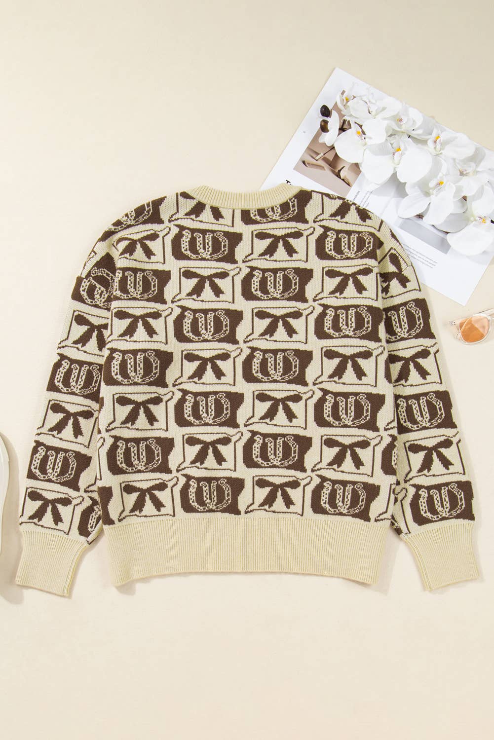Bows Horseshoes Western Sweater