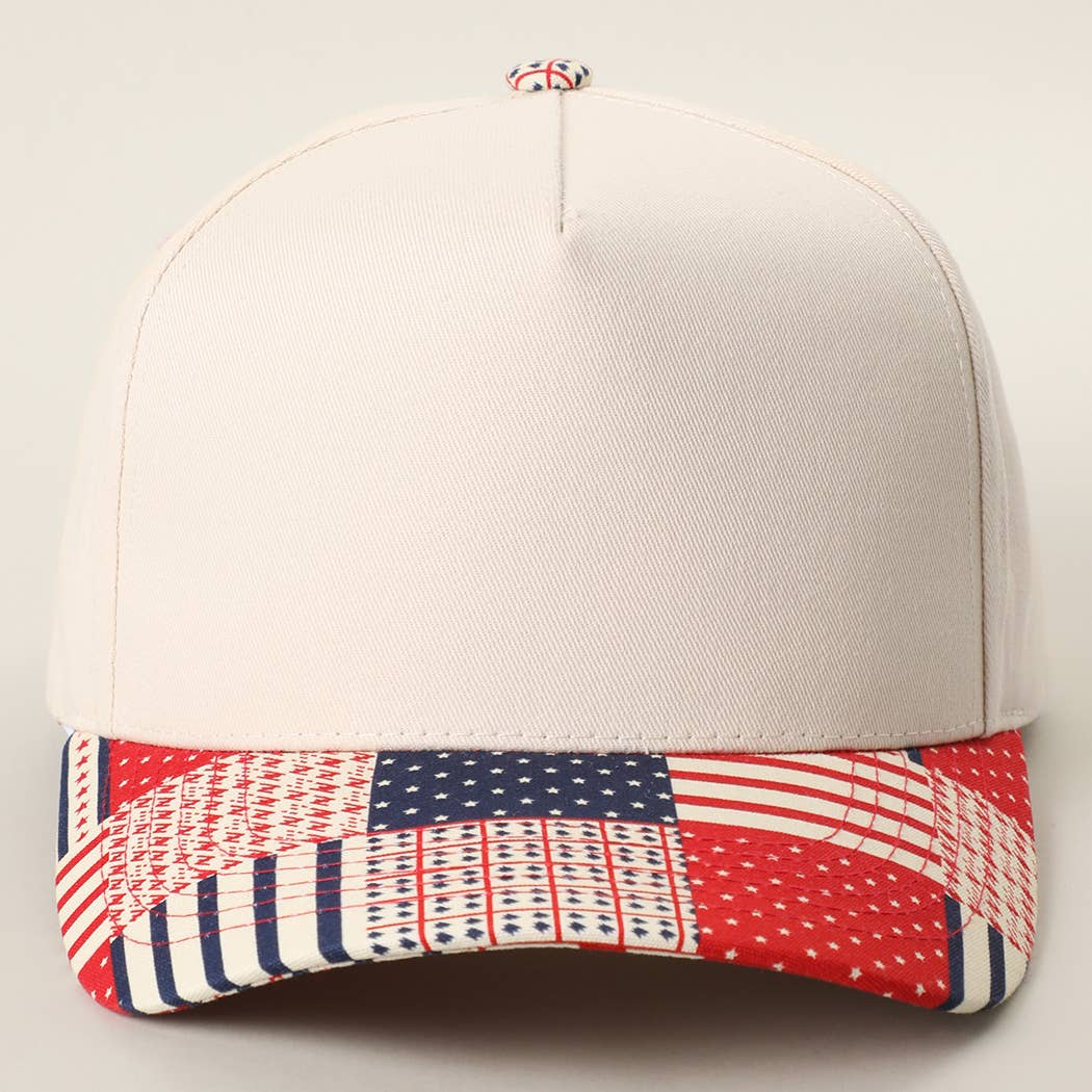Americana Patchwork Brim Trucker Hat