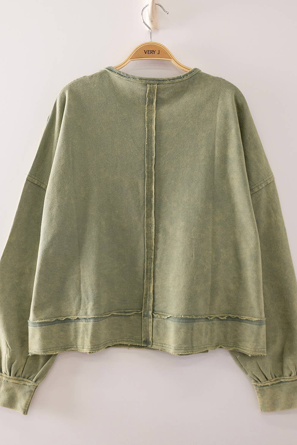 NT12806-Vintage Washed Raw Edge Top