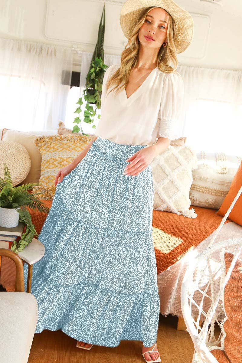 Smocking waist maxi skirt