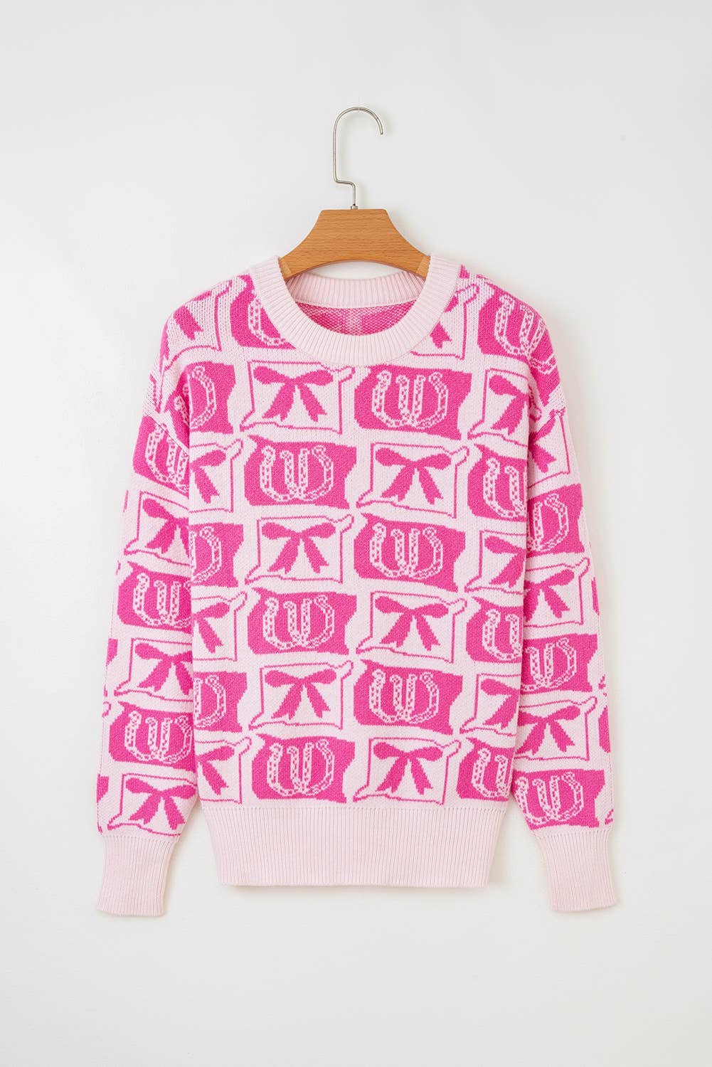 Bows Horseshoes Western Sweater