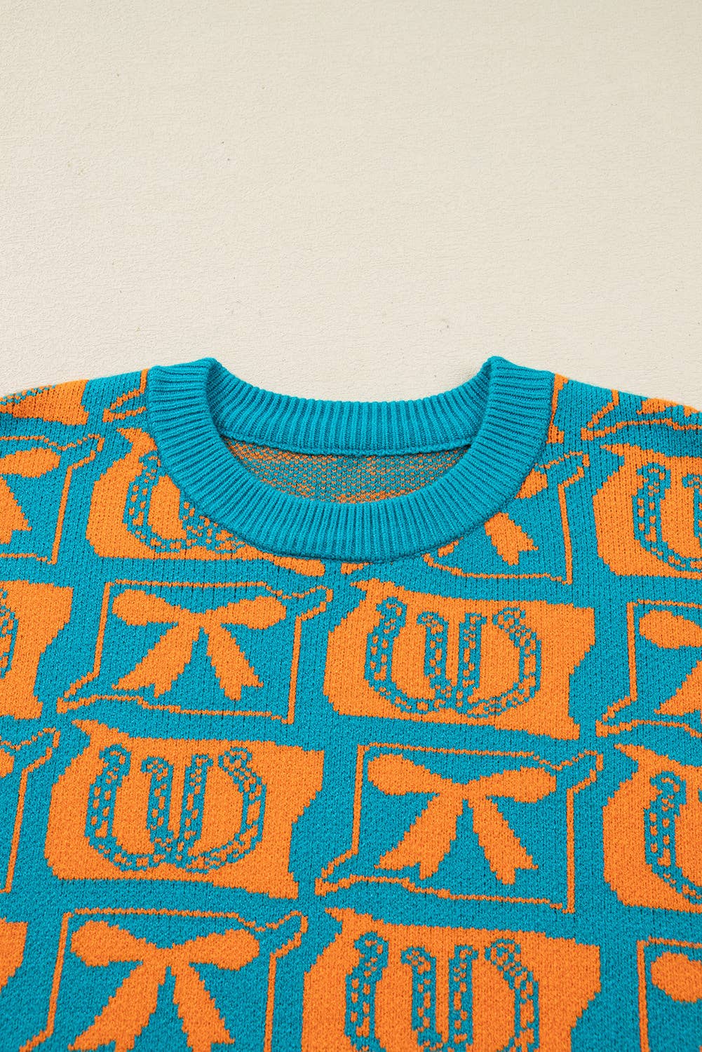 Bows Horseshoes Western Sweater