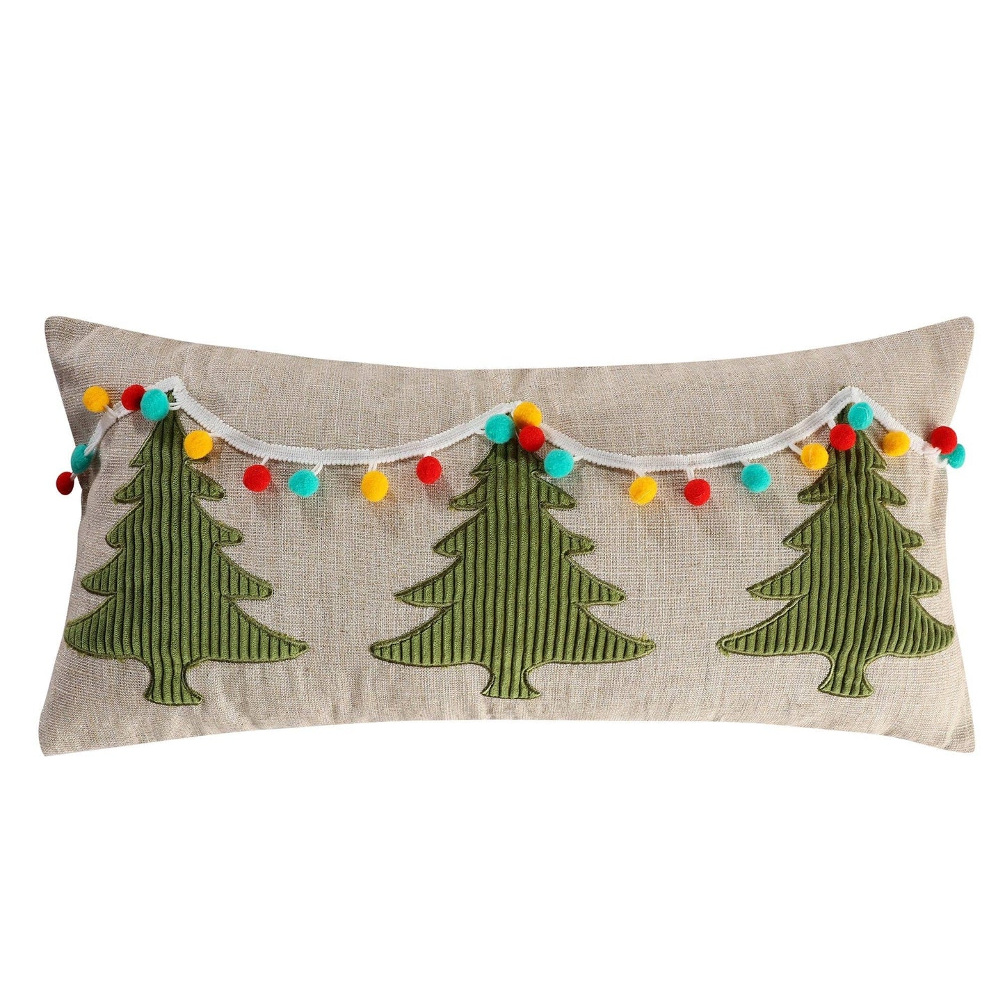 Let it Snow Sparkle Xmas Pom Pillow