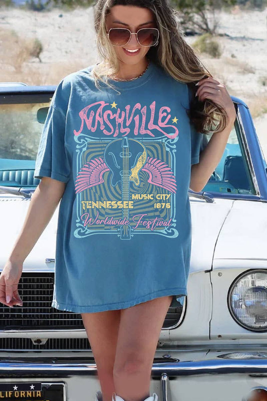 NASHVILLE TENNESSEE  OVERSIZED GRAPHIC TEE