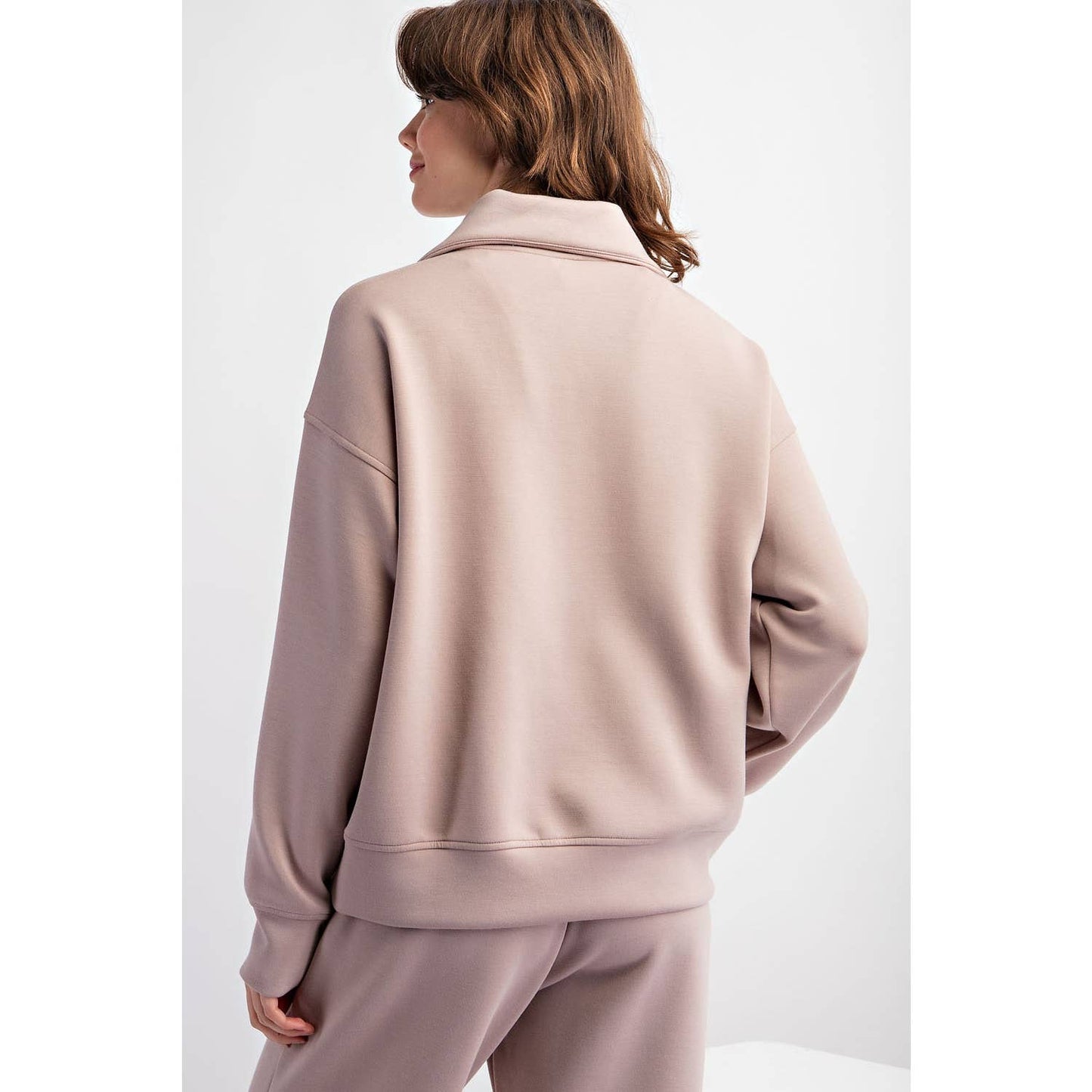 QUARTER ZIP FUNNEL NECK PULLOVER