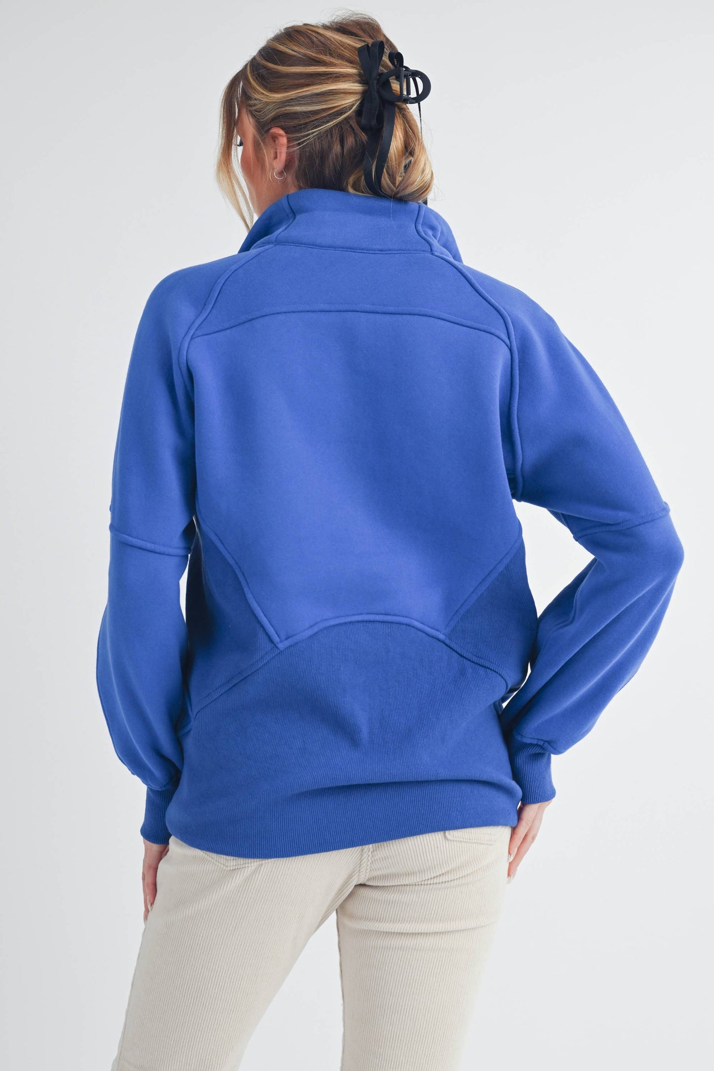 Dove Funnel Neck Half Zip-Long