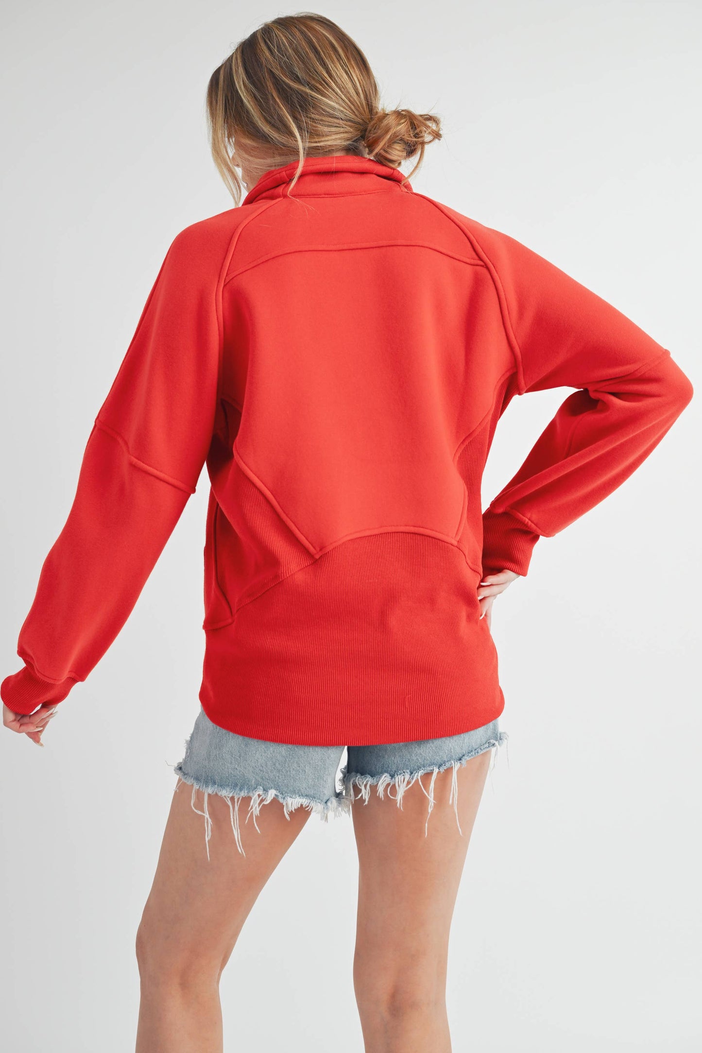 Dove Funnel Neck Half Zip-Long