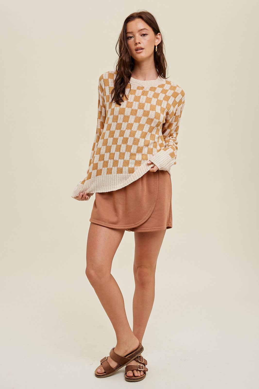 LIGHTWEIGHT CHECKERED PULLOVER