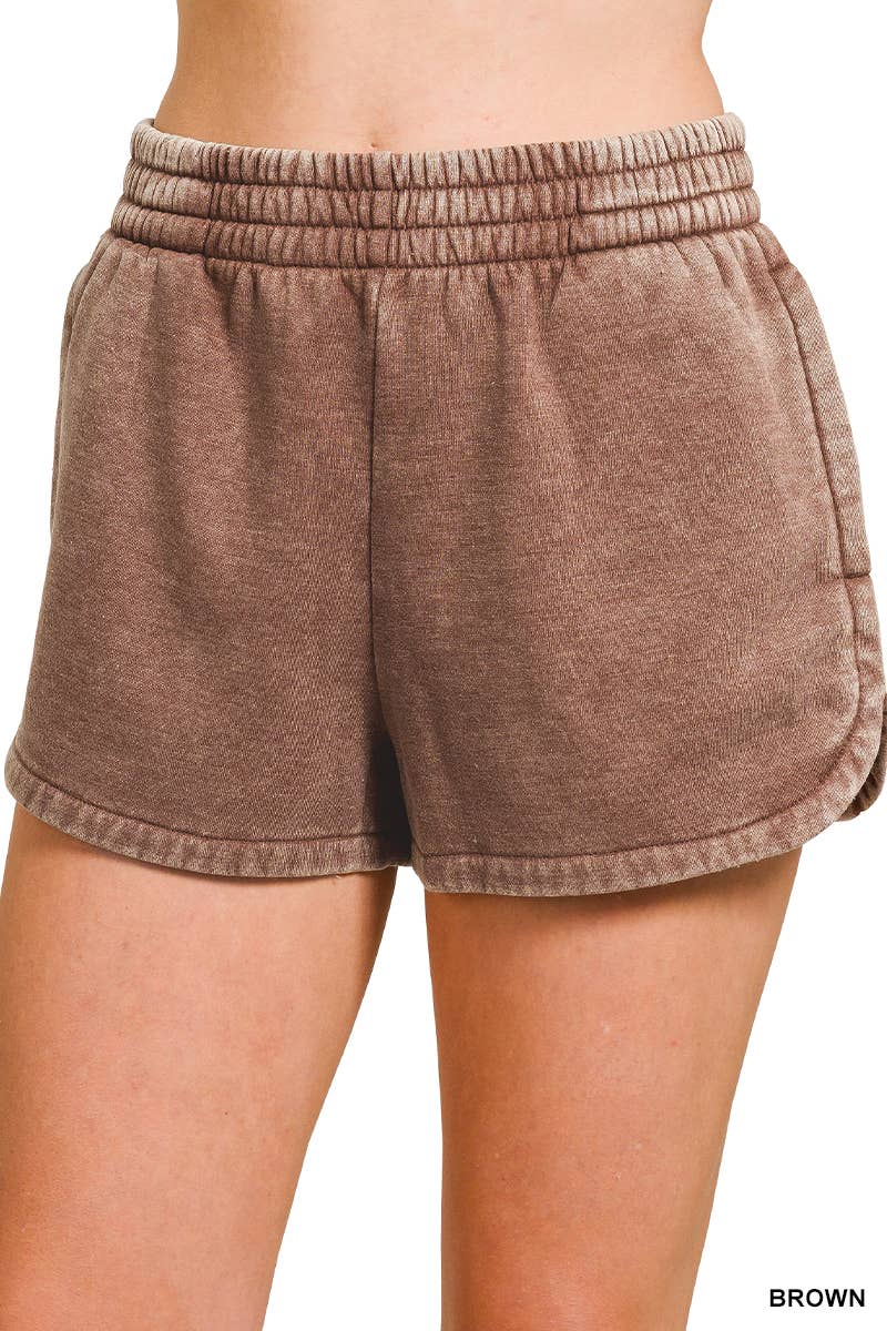 Acid Washed Dolphin Shorts