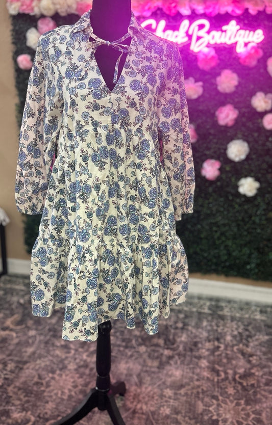 Floral collared mini dress