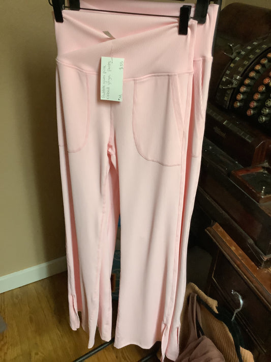 Bubblegum pink ribbed, yoga pants