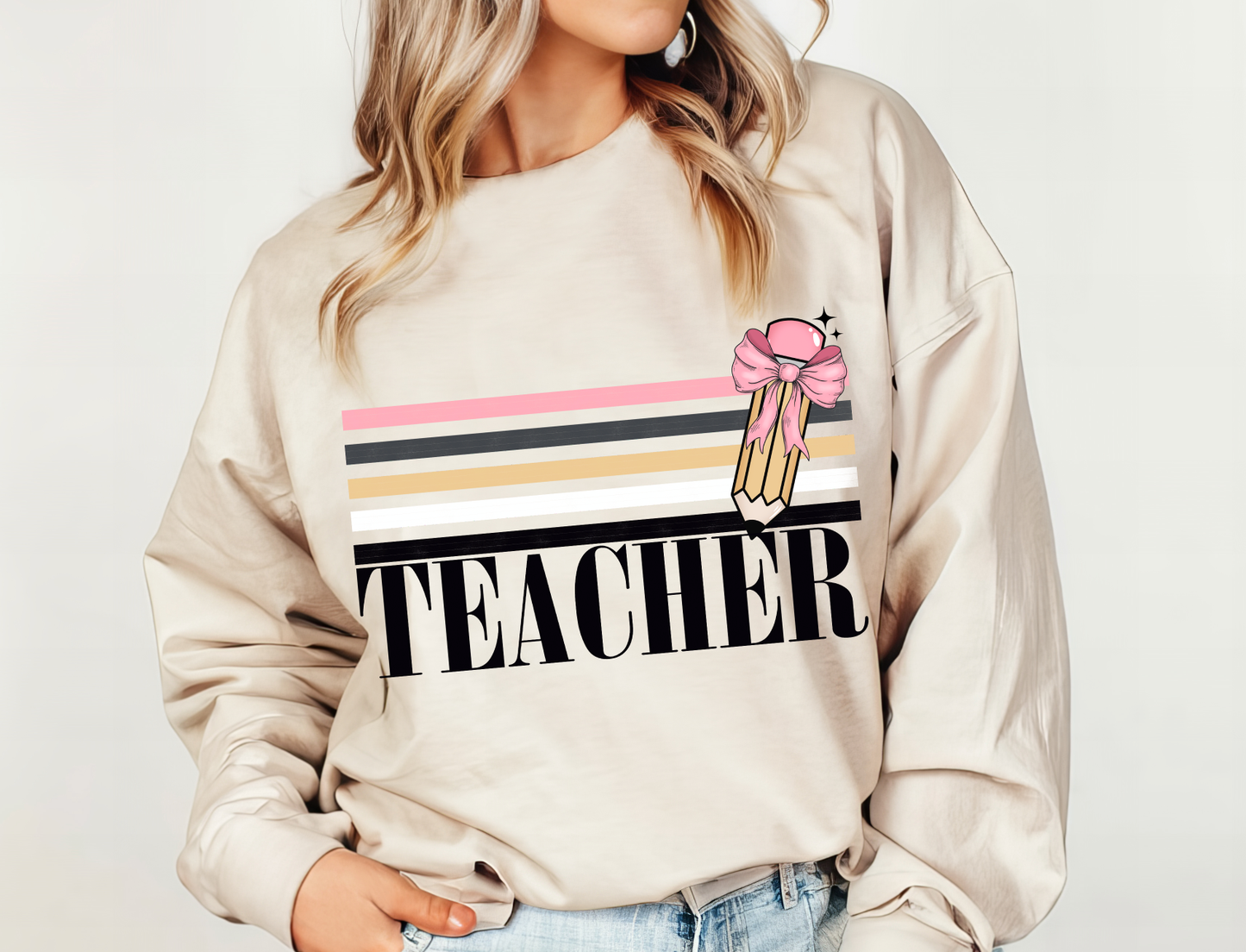 Retro Striped Teacher