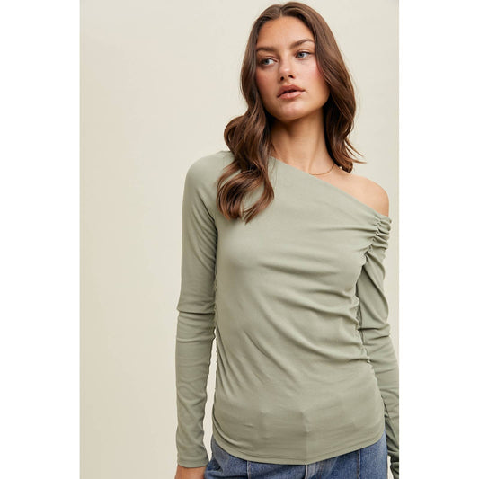 ASYMMETRICAL NECK TOP