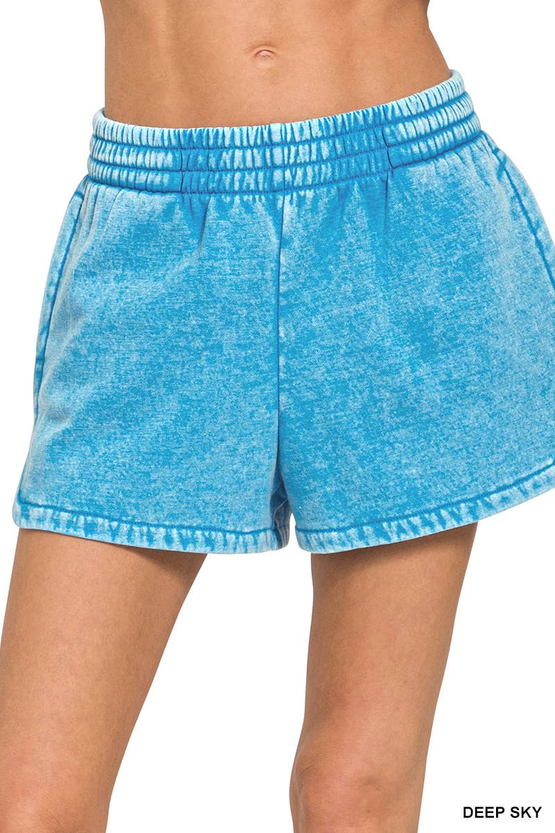 Acid Washed Dolphin Shorts