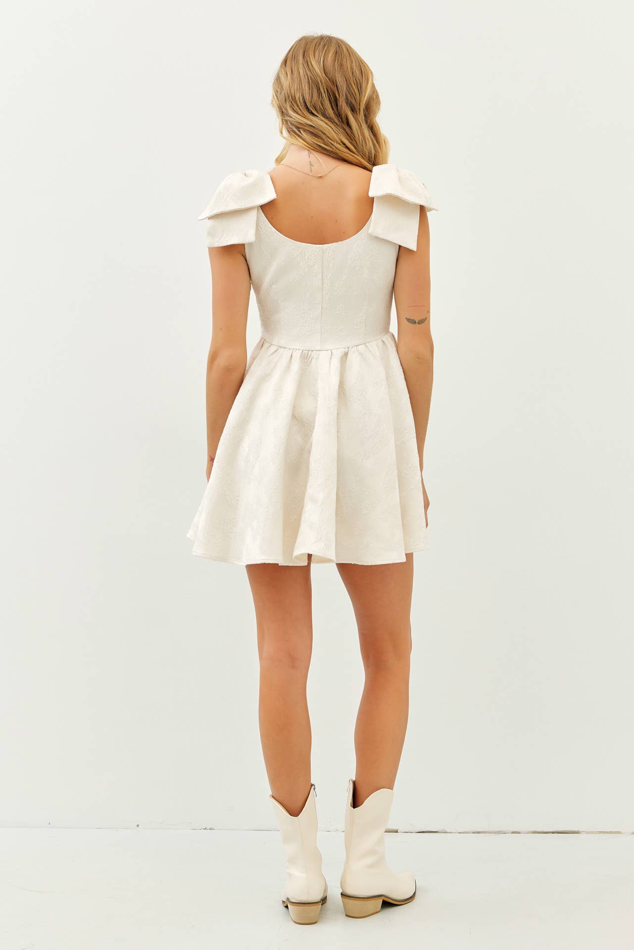 FLARE MINI DRESS - BOW STRAPS