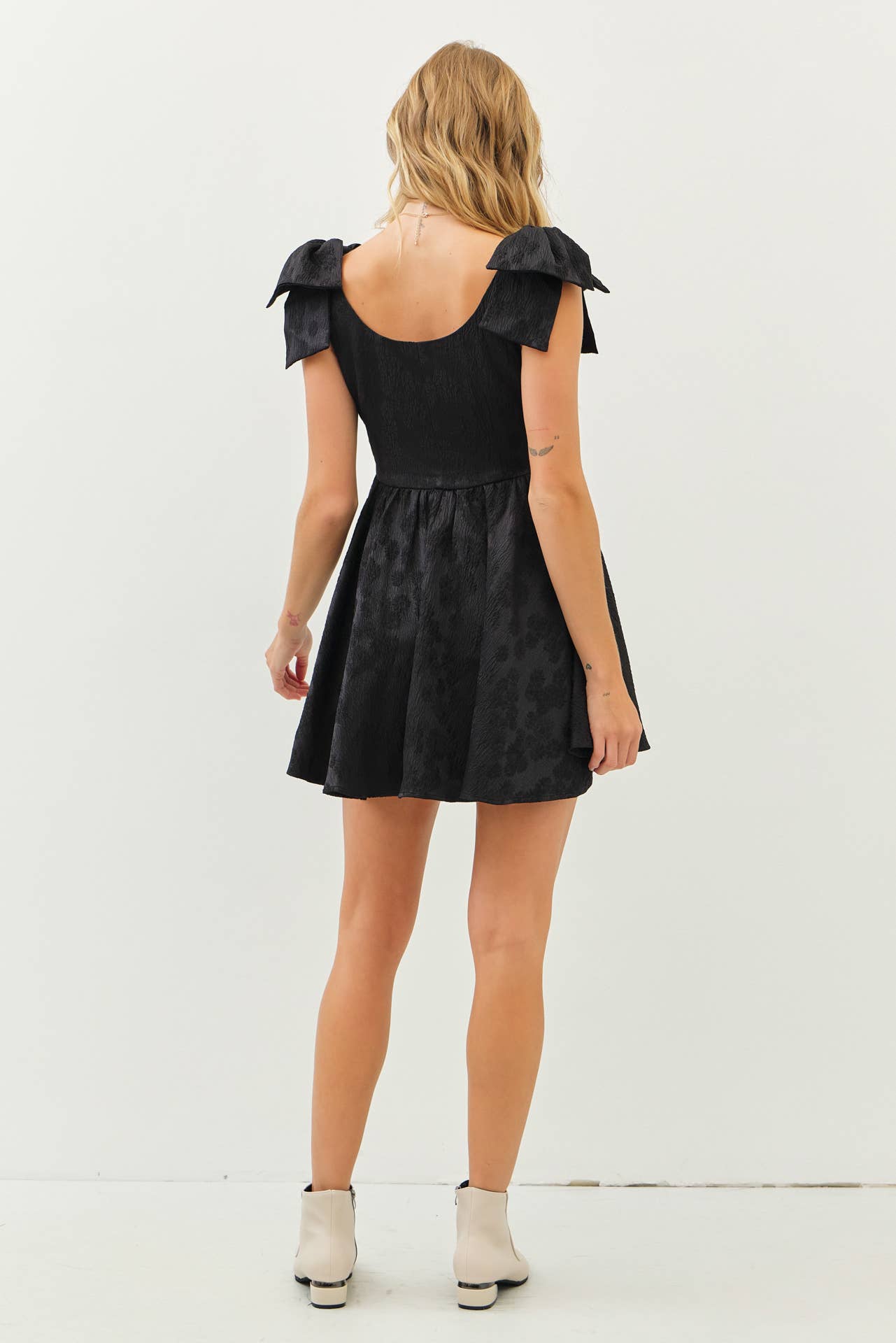 FLARE MINI DRESS - BOW STRAPS