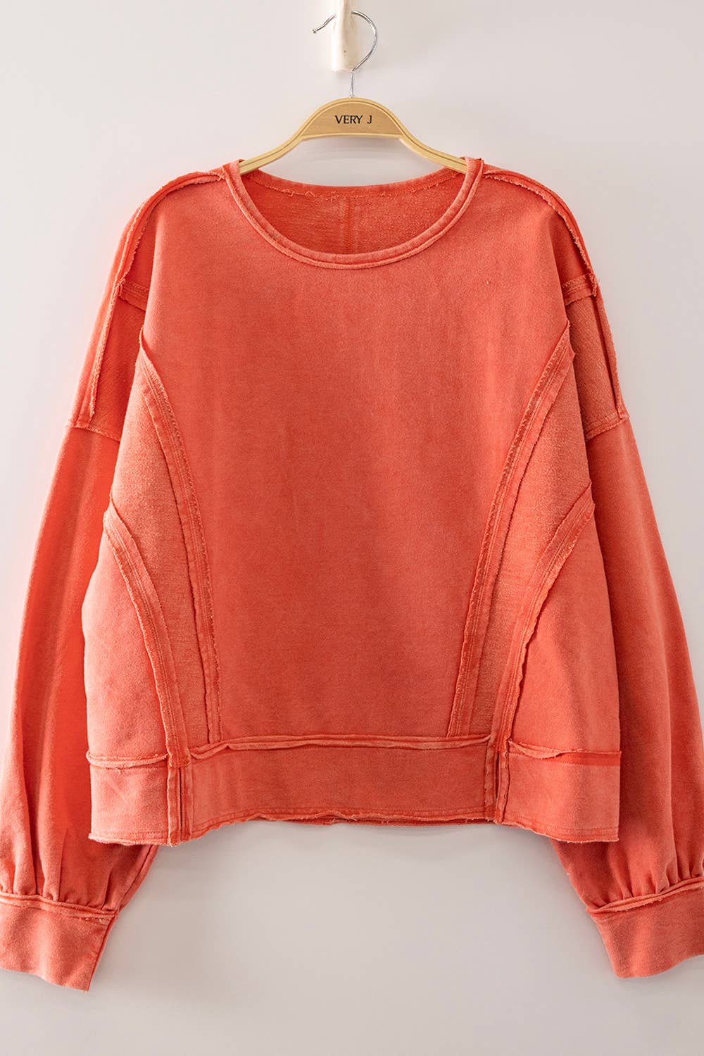 NT12806-Vintage Washed Raw Edge Top