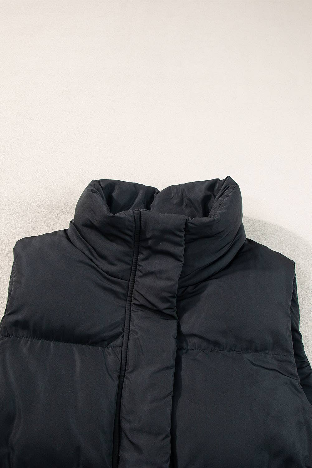 Winter Full Zipper Pockets Puffer Outerwear Vest