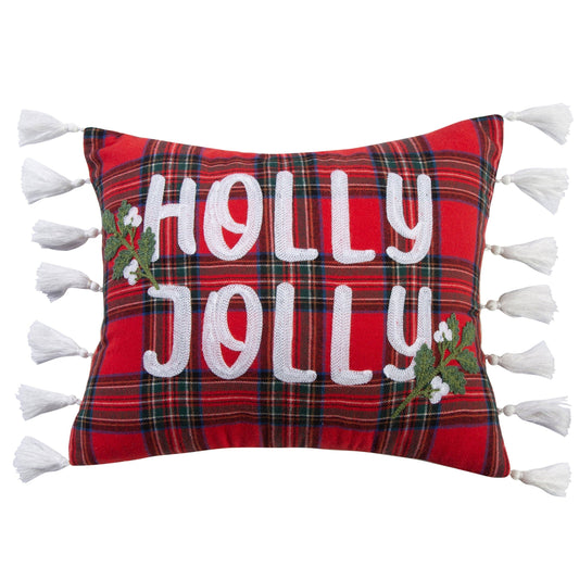 Holly Jolly Tassel Throw Pillow