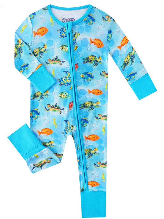 Sea Turtle Bamboo Zippy Pajamas / Jammies
