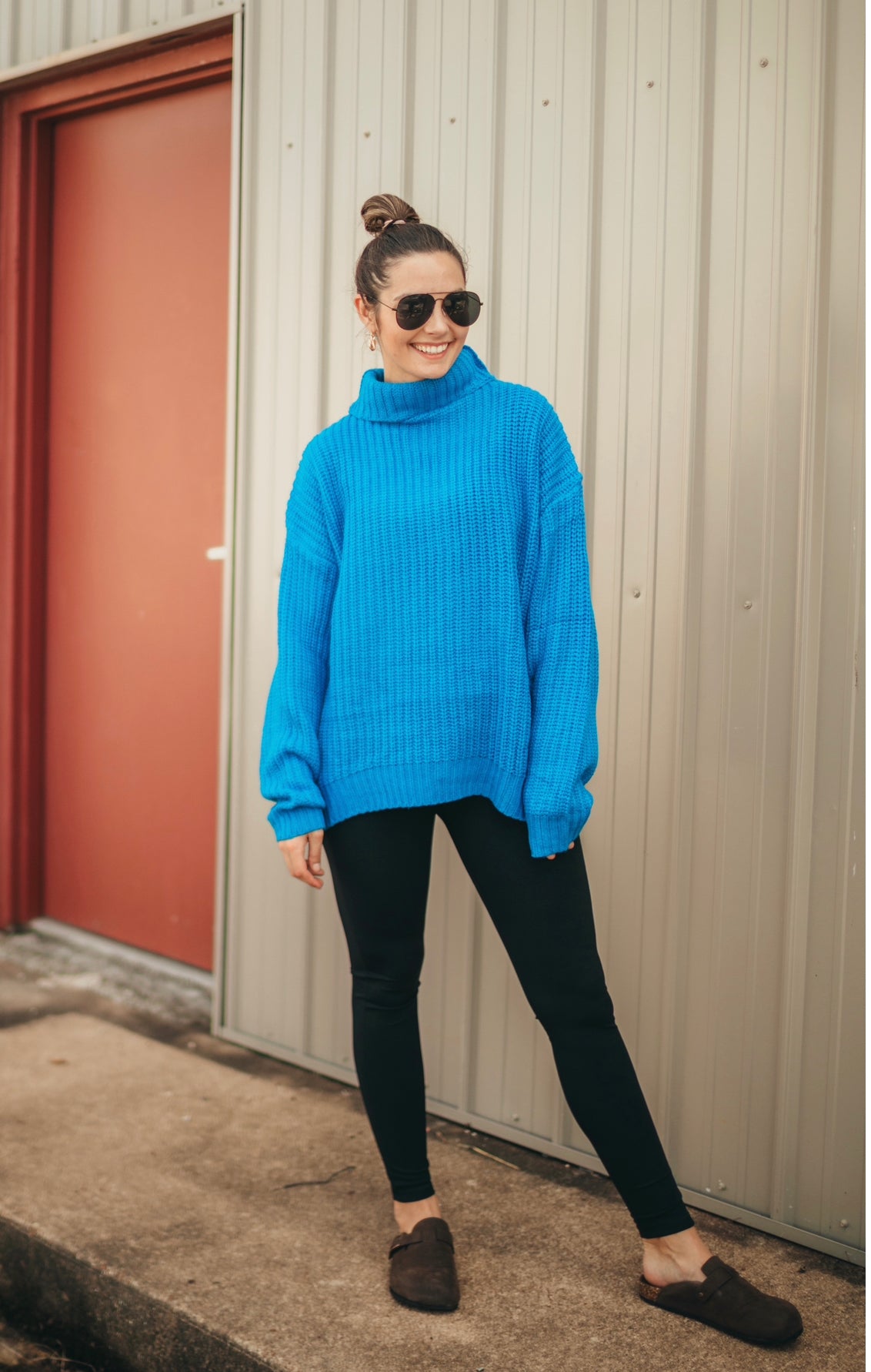 Ocean Blue Turtle Neck Sweater