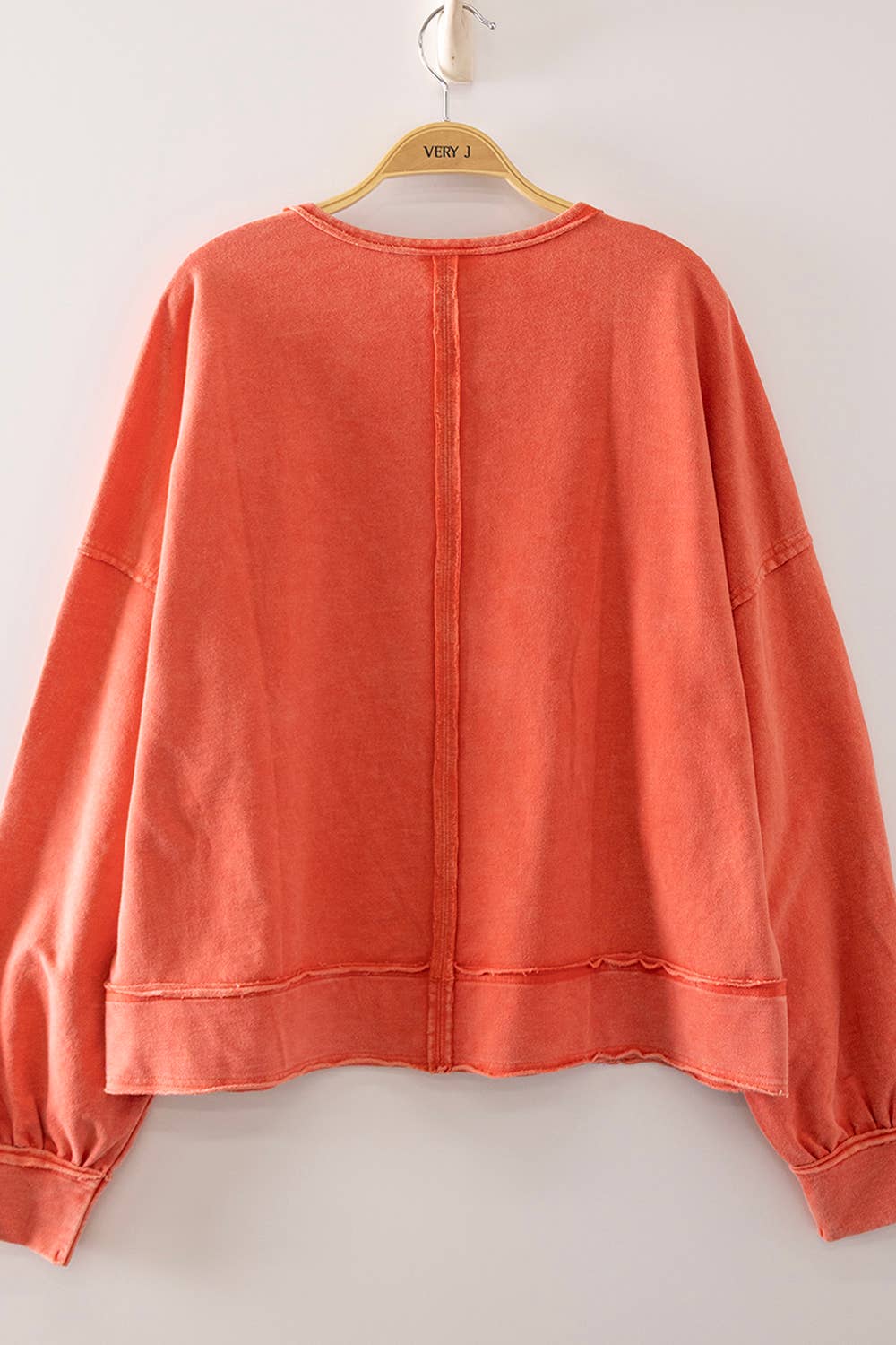 NT12806-Vintage Washed Raw Edge Top