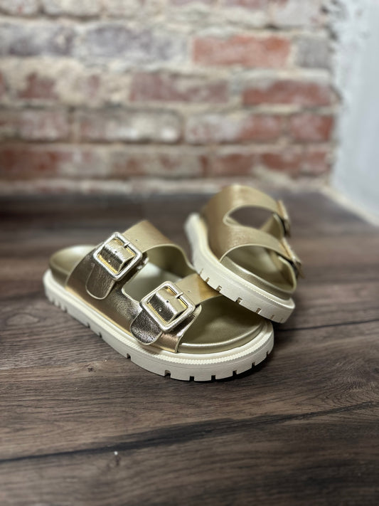 Gold Gen double strap sandal