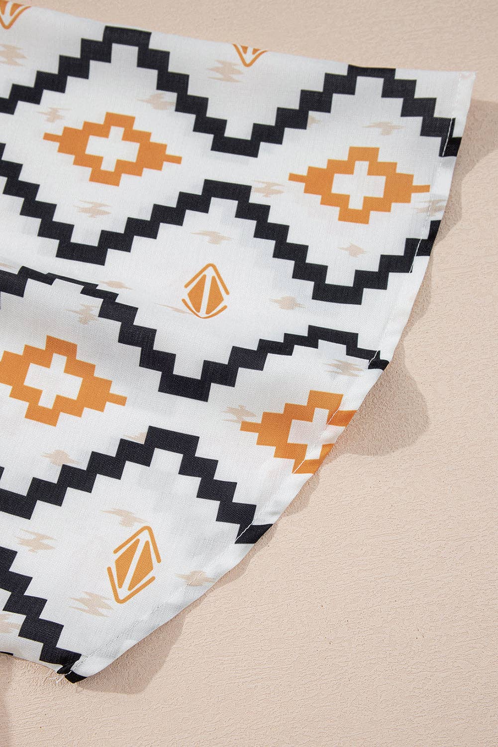 Beige Western Aztec Print Mini Dress