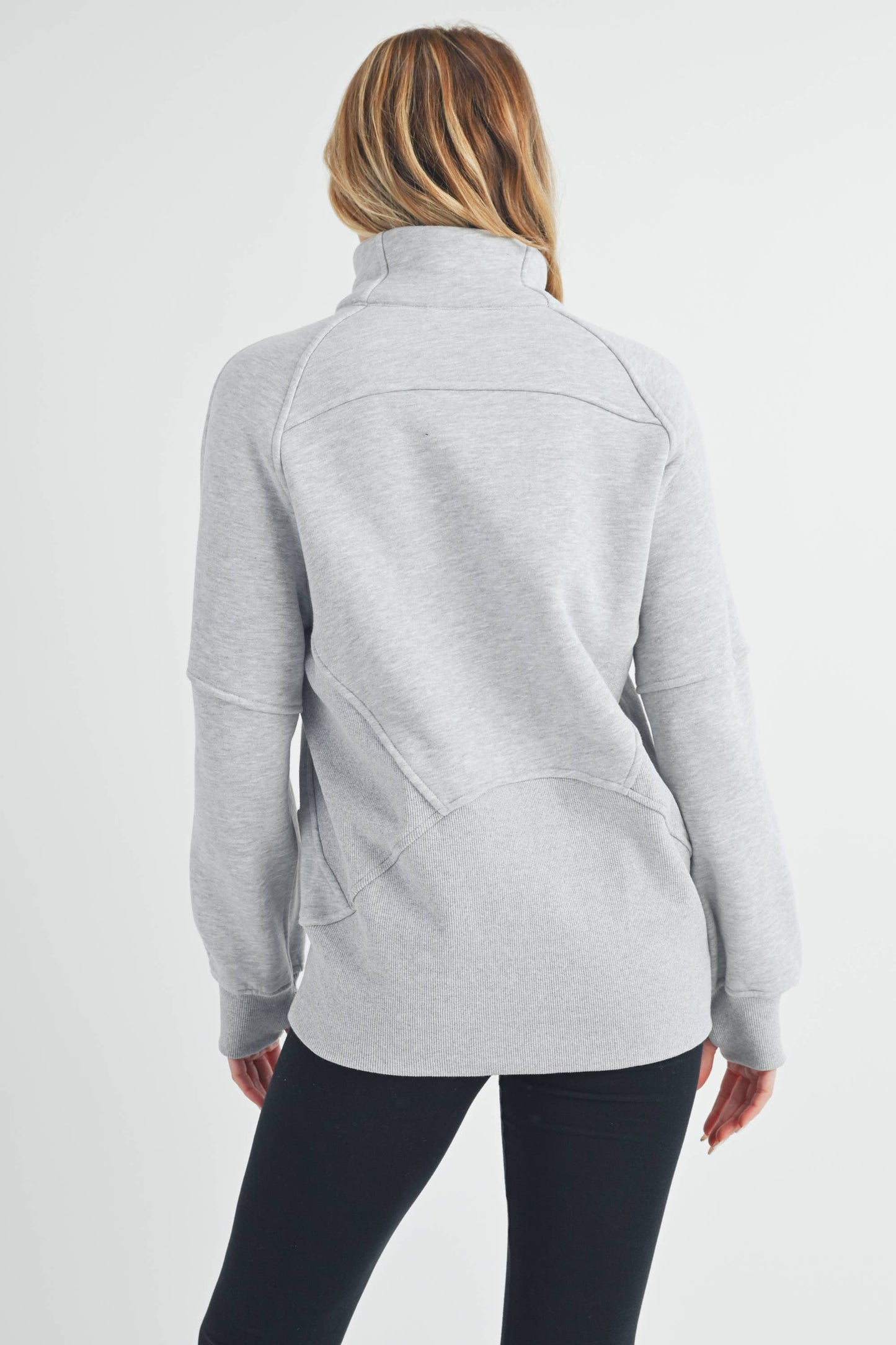 Dove Funnel Neck Half Zip-Long