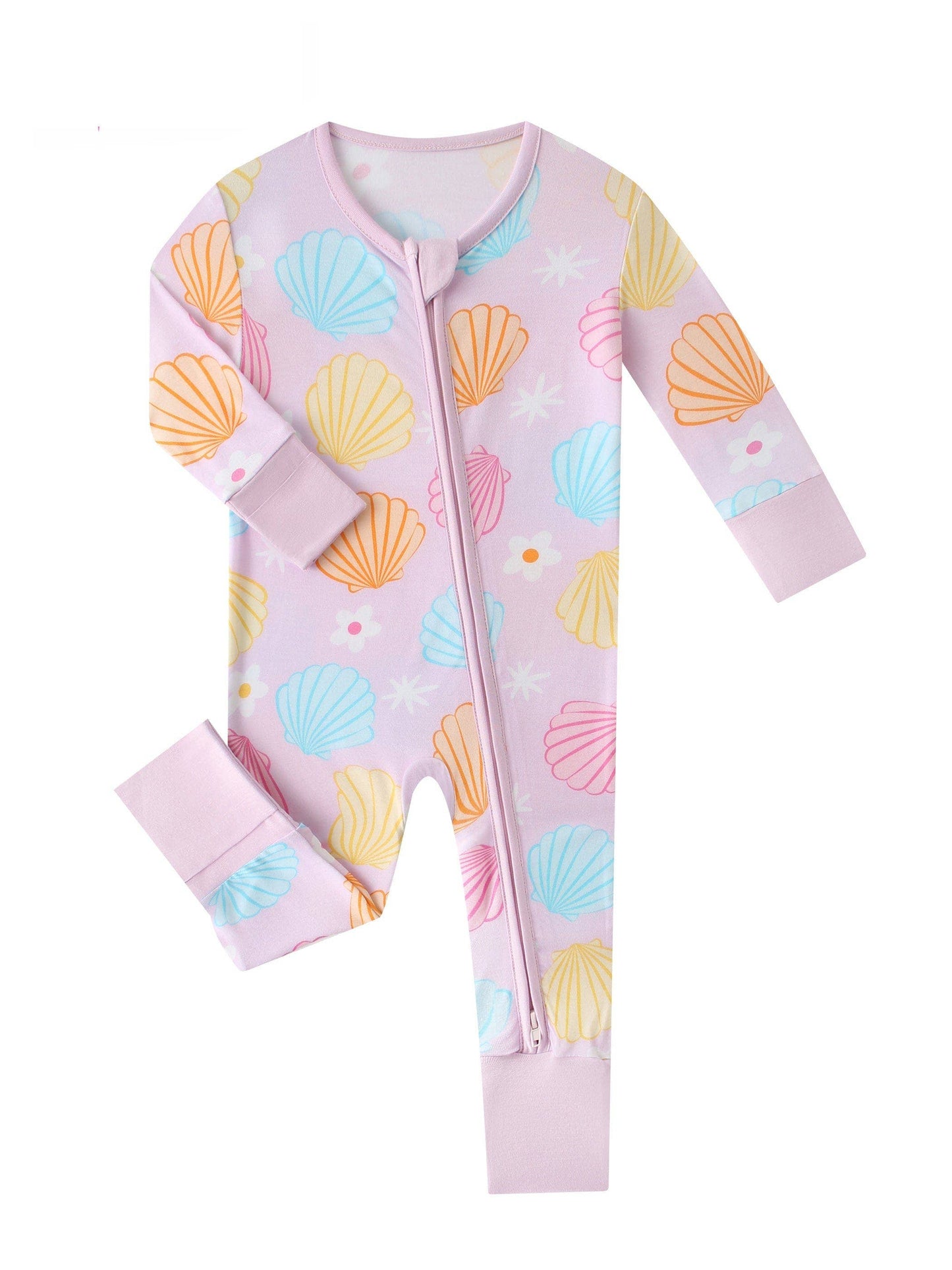 Pastel Seashell Bamboo Zippy Pajamas / Jammies