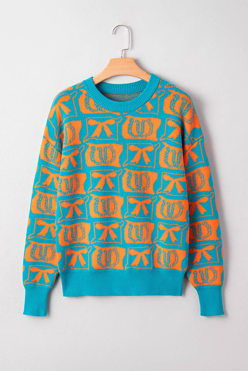 Bows Horseshoes Western Sweater