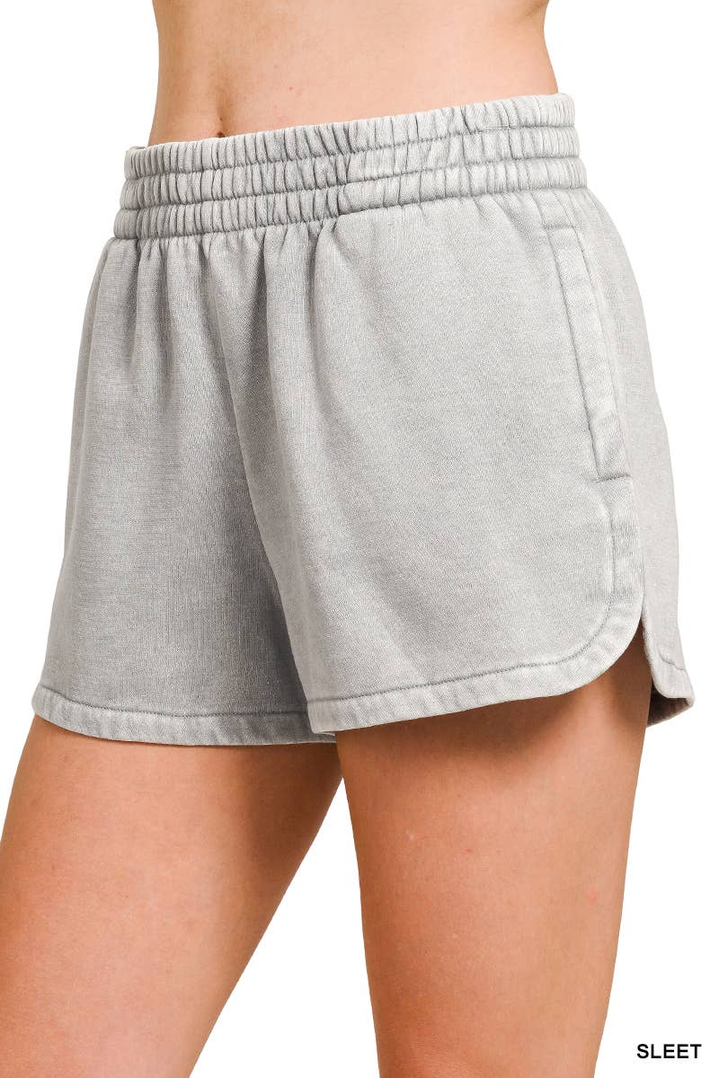 Acid Washed Dolphin Shorts