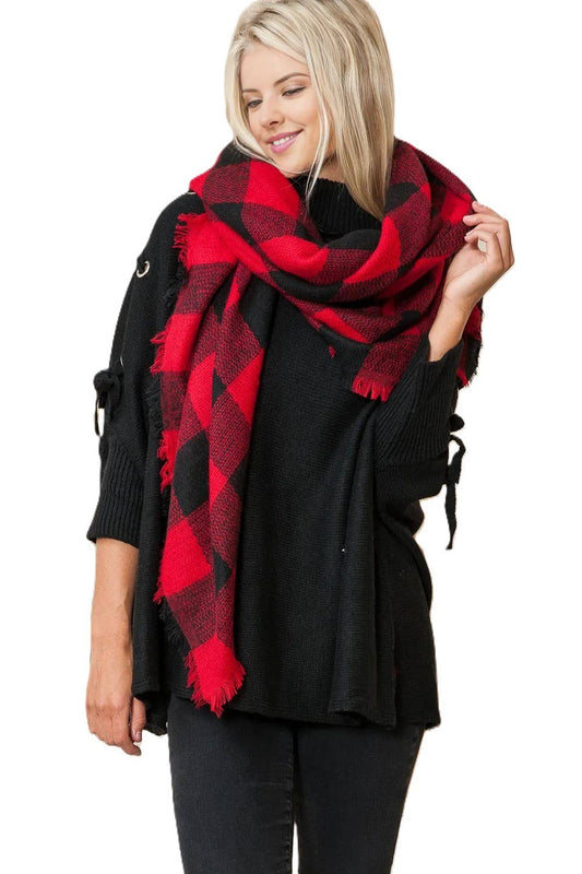 Buffalo Plaid Square Blanket Scarf