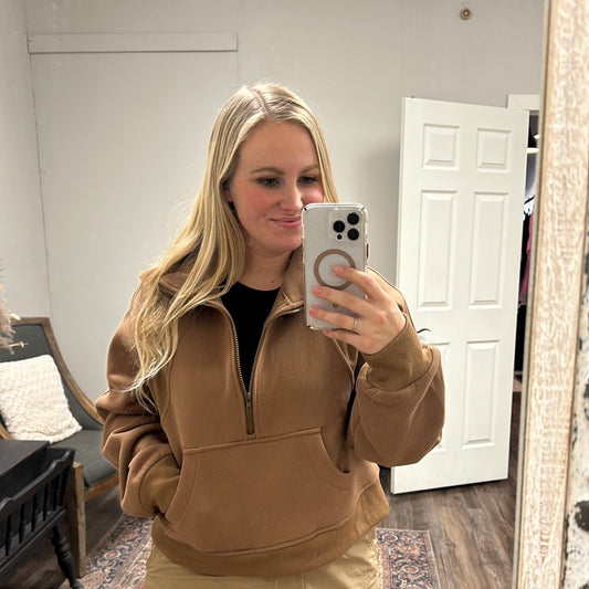 Brown Half Zip Pullover