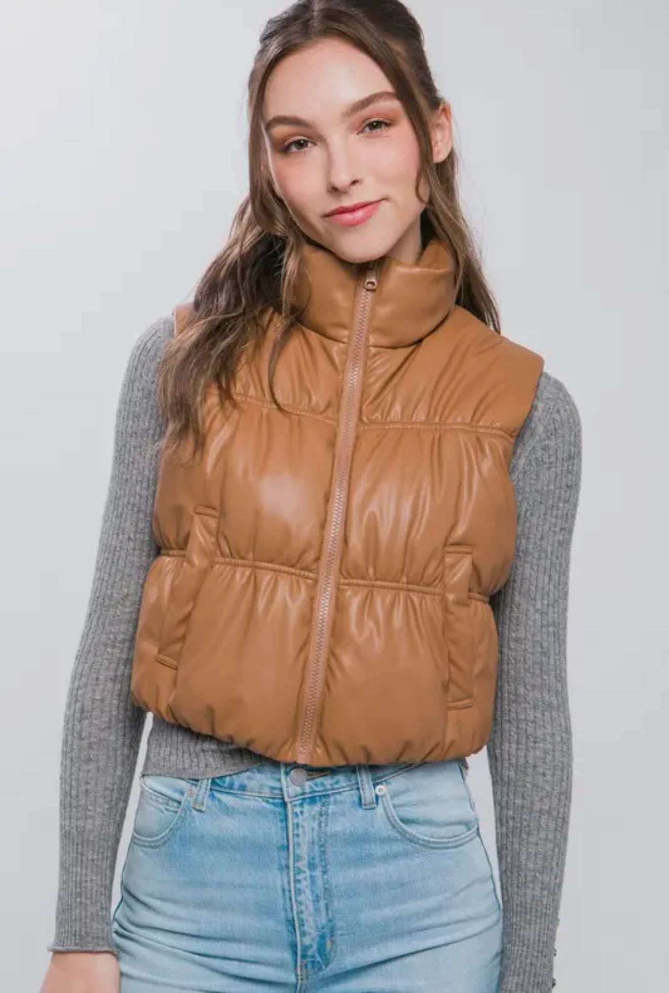 Camel Puffer Vest