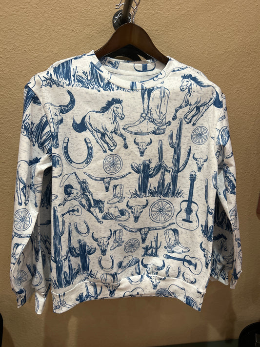 Western Graphic Lightweight Sweatshirt