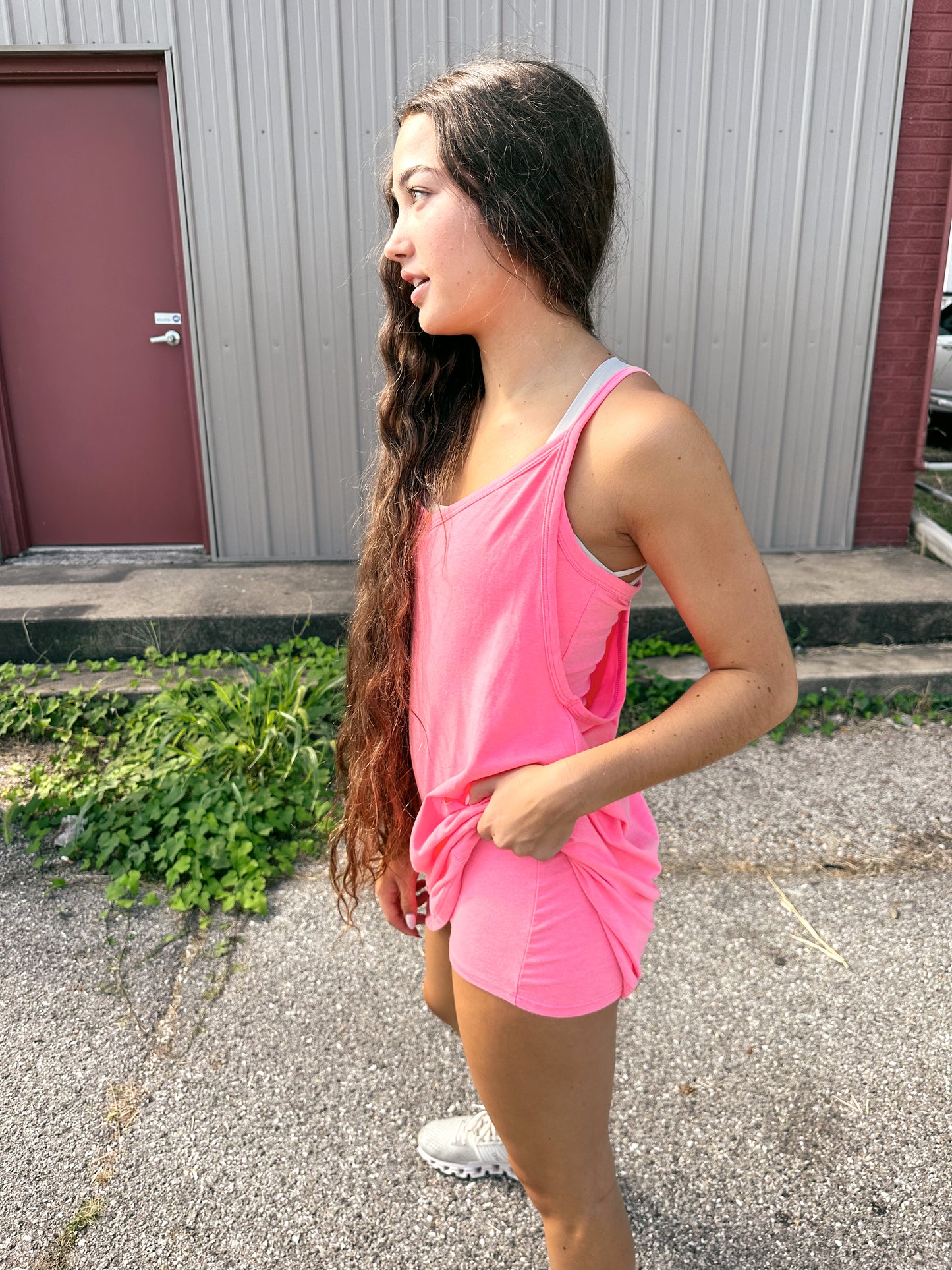 Pink Jersey Romper Dress