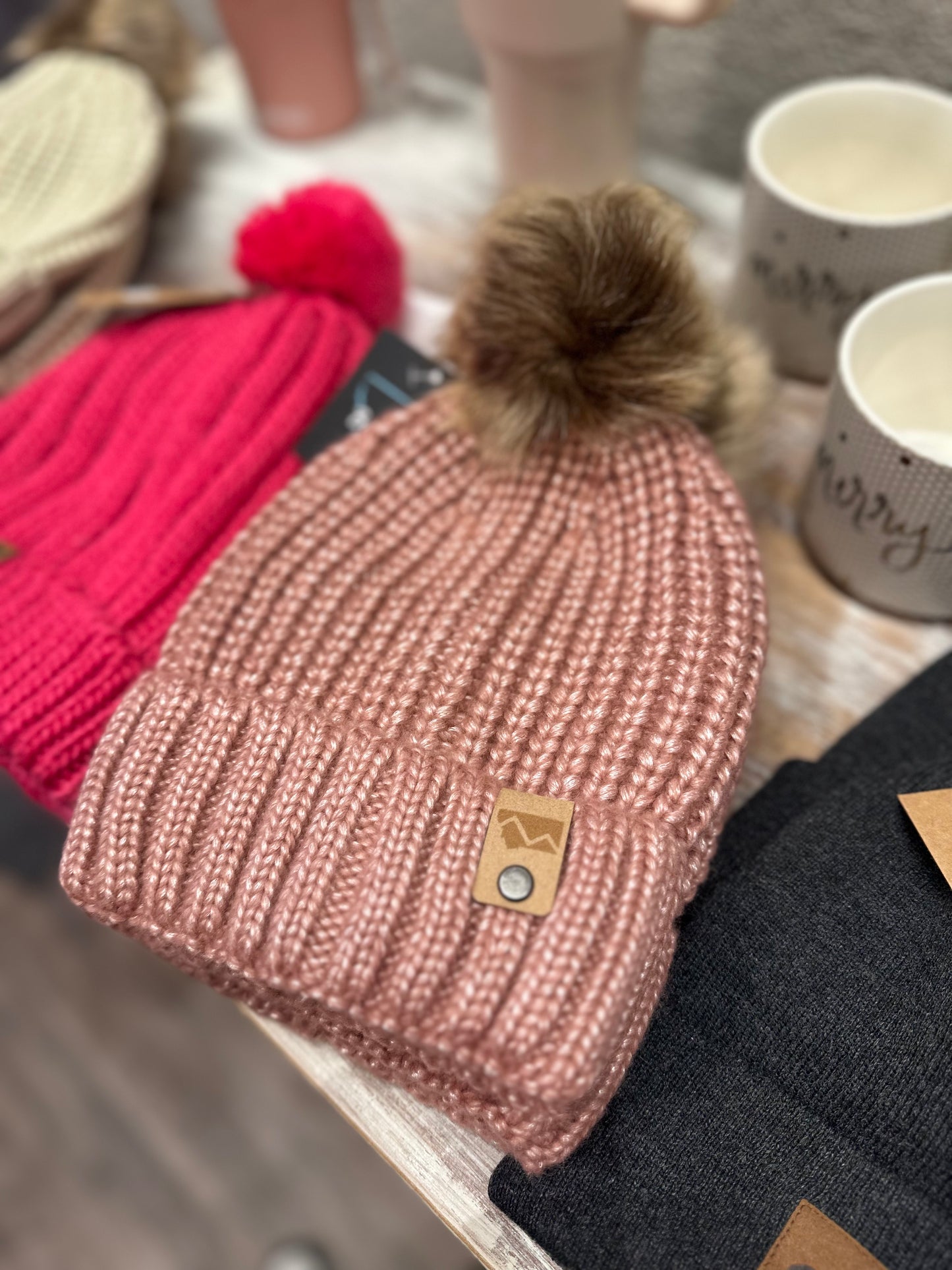 Mountain Pom Beanies