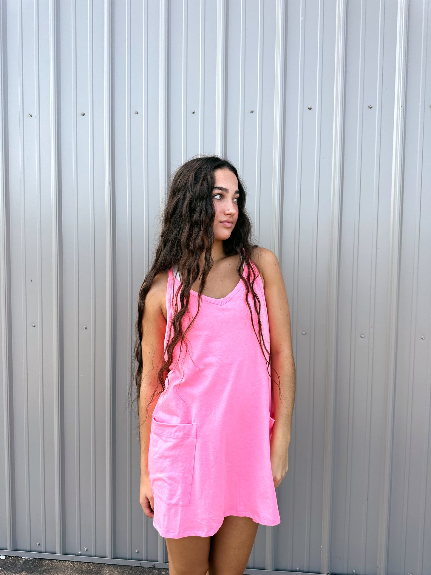 Pink Jersey Romper Dress