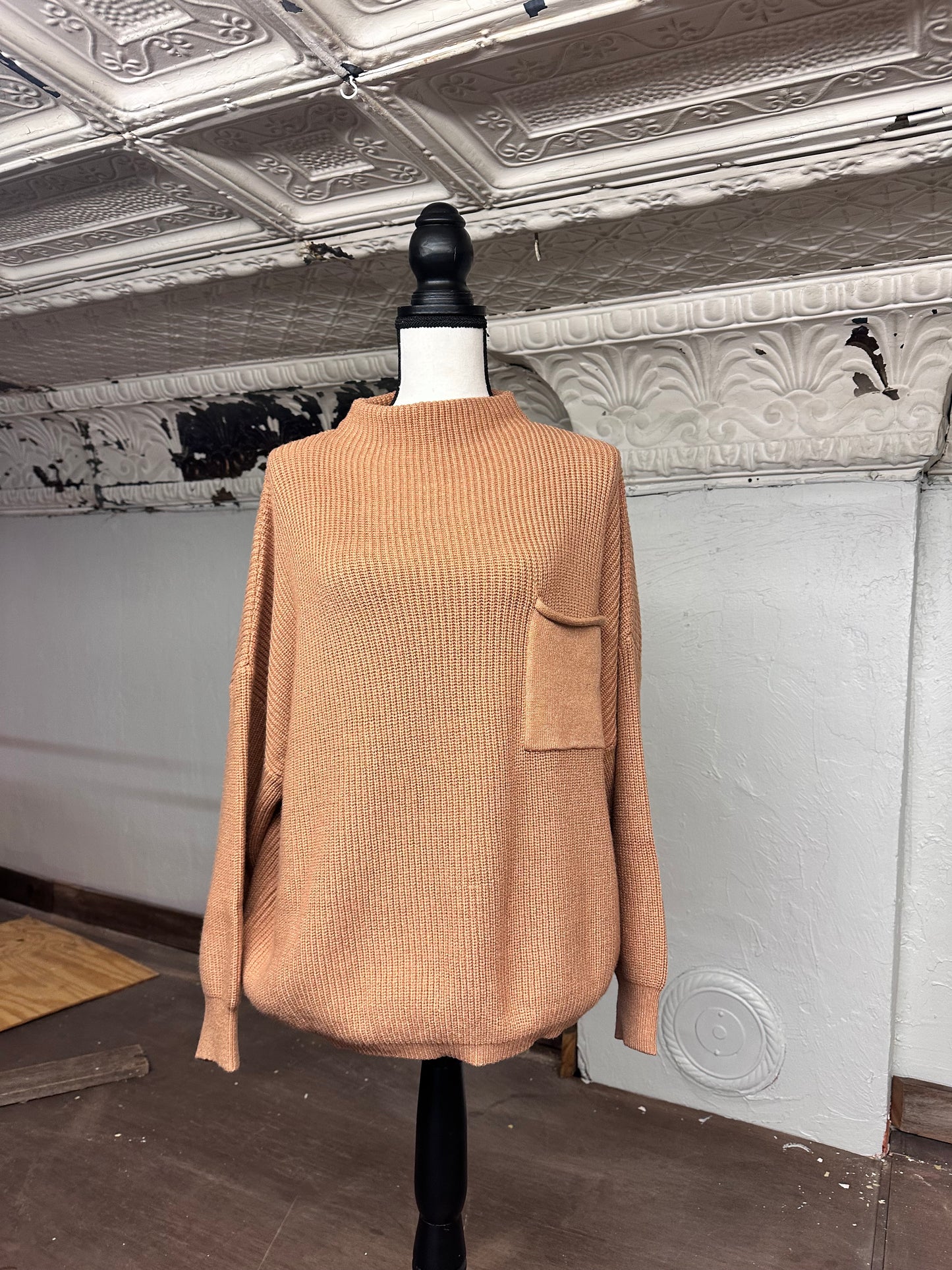 Camel long sleeve sweater top