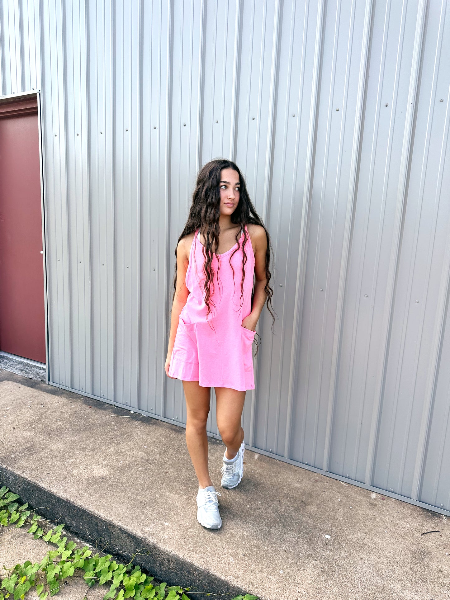 Pink Jersey Romper Dress