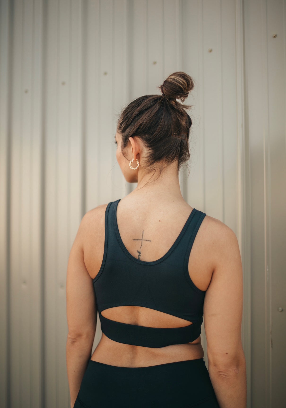 Black Cut Out Sports Bra