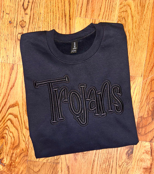 TROJANS PUFF Embroidered Crewneck
