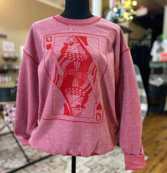 Queen of Hearts INSIDE-OUT CREWNECK