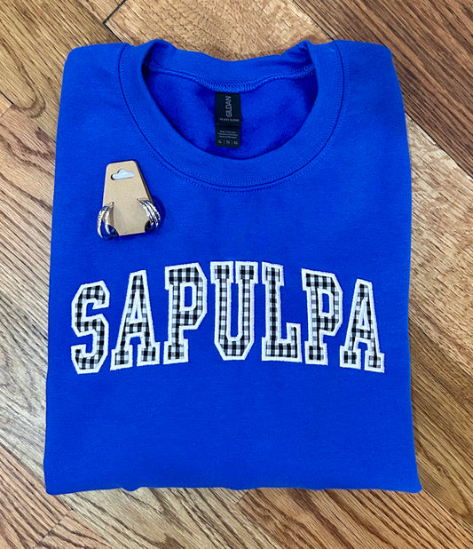 Sapulpa Gingham Check crewneck sweatshirt